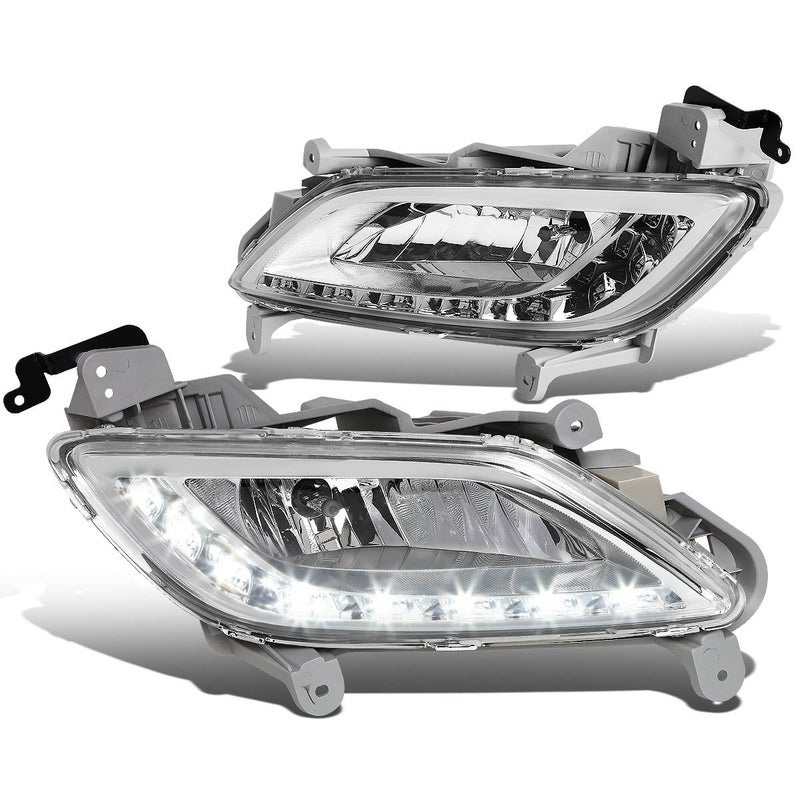 DNA MOTORING FL-HV12-LED-CH Front Bumper LED Fog Light Driver & Passenger Side Enhance visibility [Compatible with 2012-2016 Veloster] - Image 1
